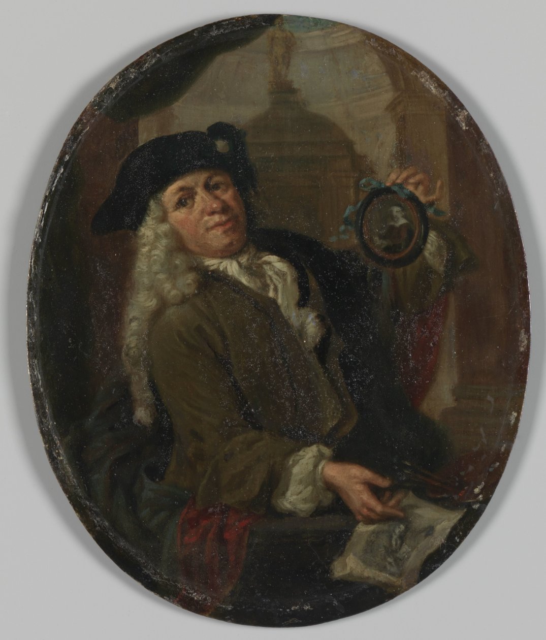 Portret Arnouda van Halena (1673-1732). Malarz, grafik, poeta i kolekcjoner w Amsterdamie autorstwa Christoffel Lubienitzki (copy after)