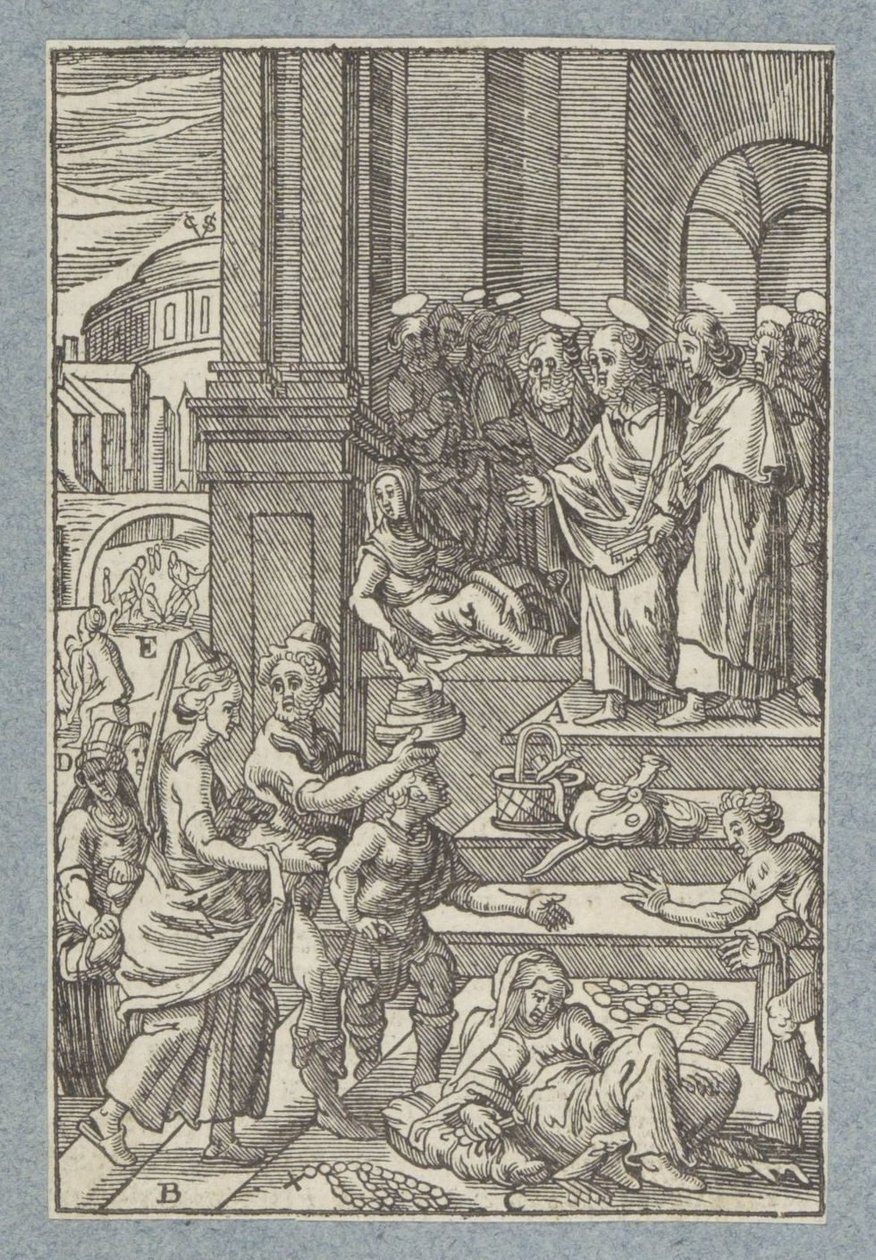 Ananiasz i Szafira autorstwa Christoffel van Sichem (II)