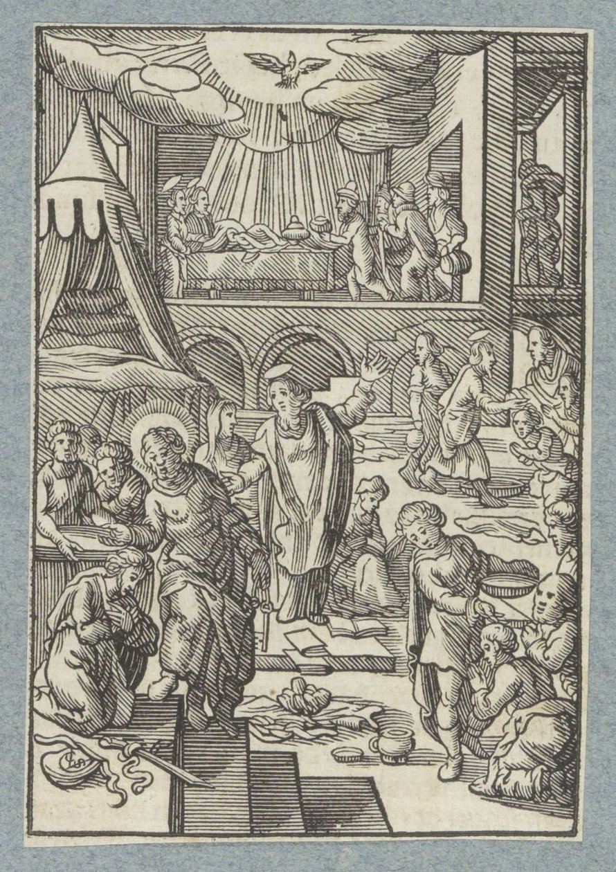 Apostołowie chrzczą nowych wierzących w Jerozolimie autorstwa Christoffel van Sichem (II)