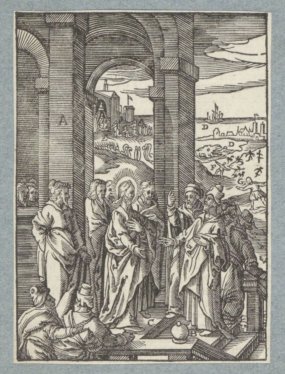 Faryzeusze i uczeni w piśmie proszą o znak Chrystusa autorstwa Christoffel van Sichem (II)