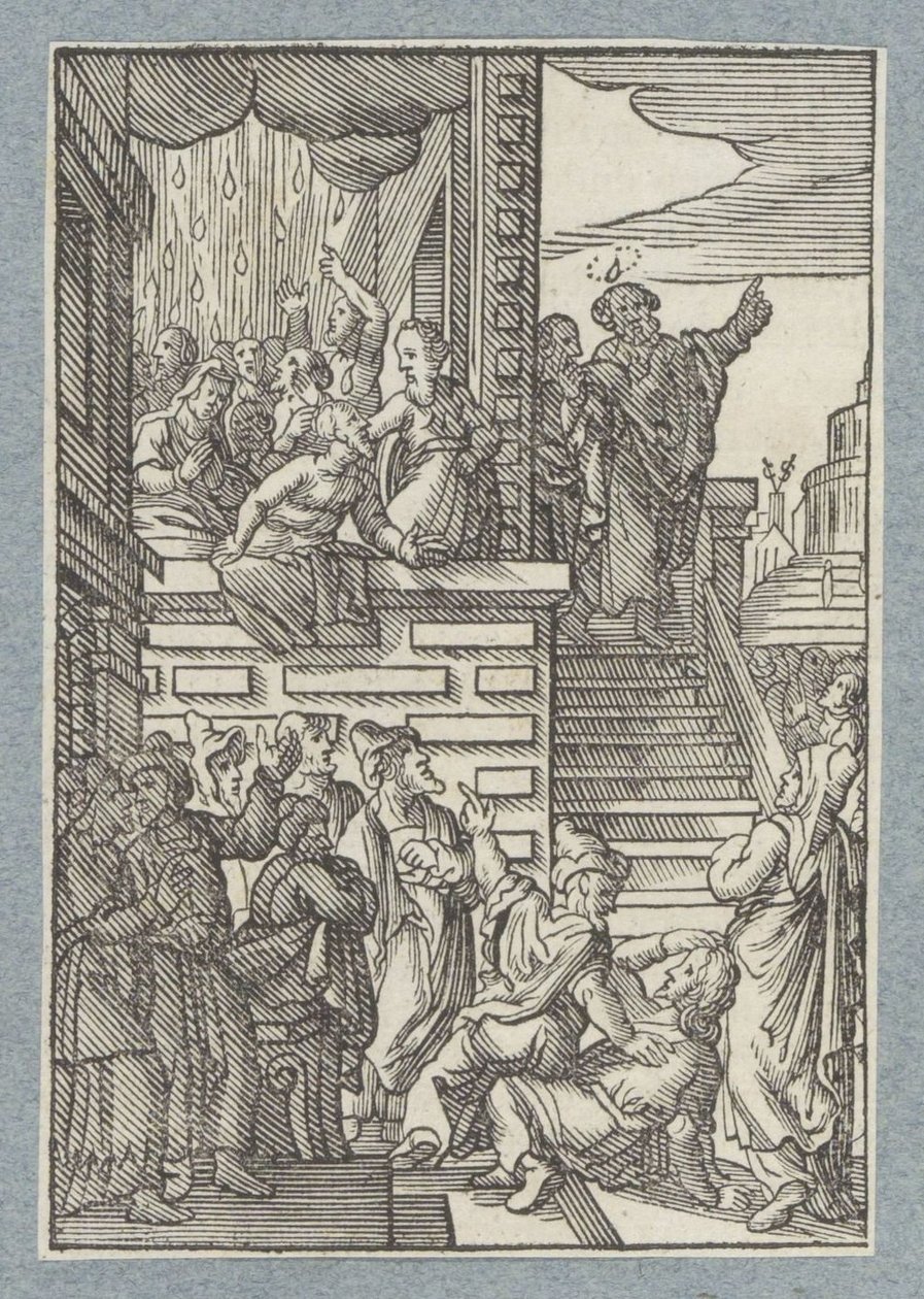 Piotr głosi w Jerozolimie autorstwa Christoffel van Sichem (II)