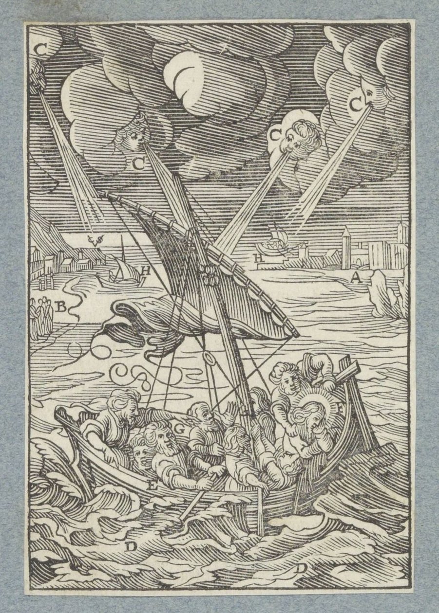 Burza na Morzu Galilejskim autorstwa Christoffel van Sichem (II)