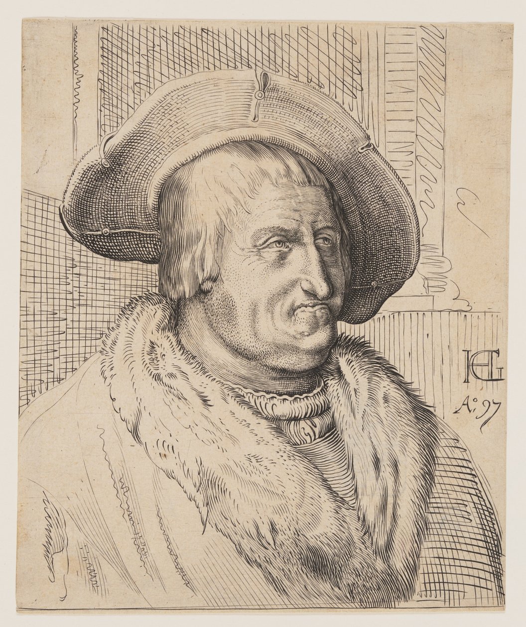 Fantasy Portret starszego mężczyzny w kapeluszu autorstwa Christoffel van Sichem I