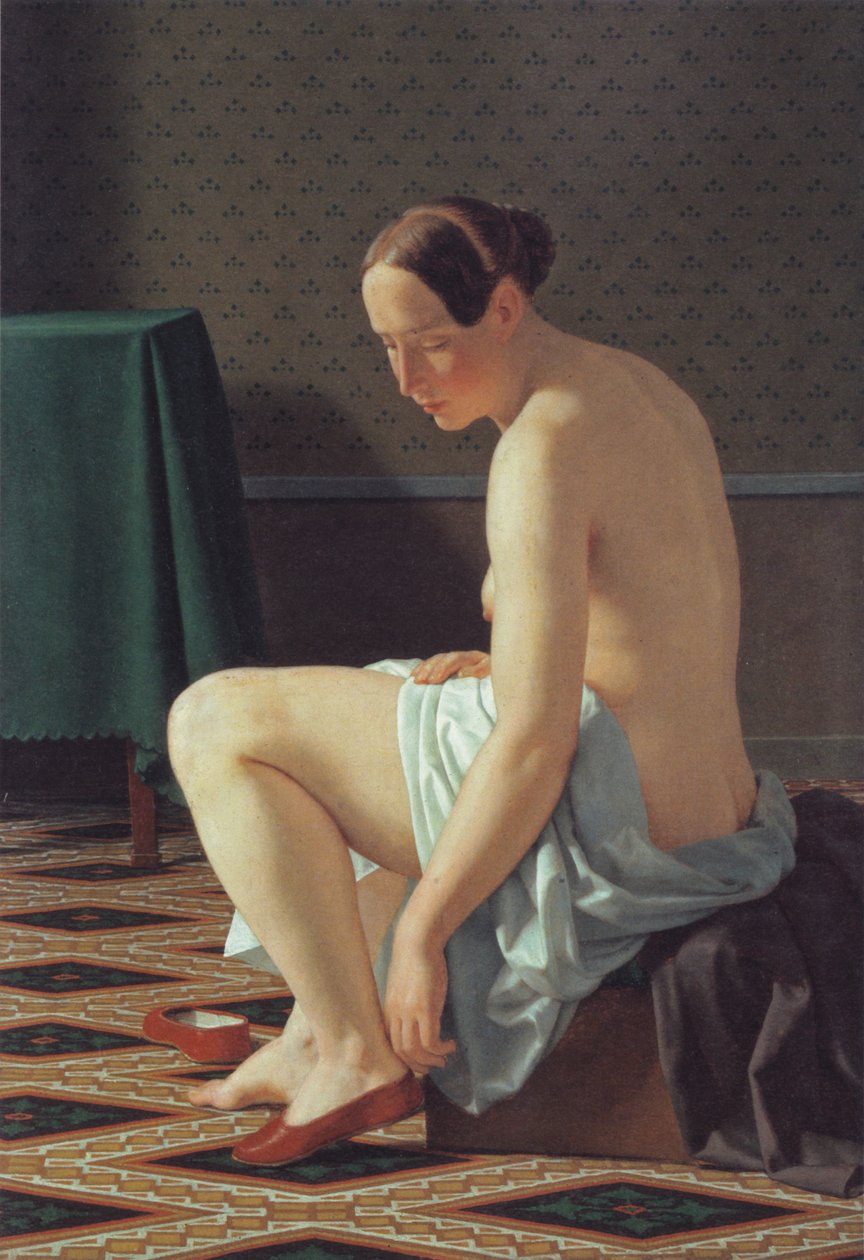 Żadna kobieta nie wyciąga jej pantofelków autorstwa Christoffer Wilhelm Eckersberg