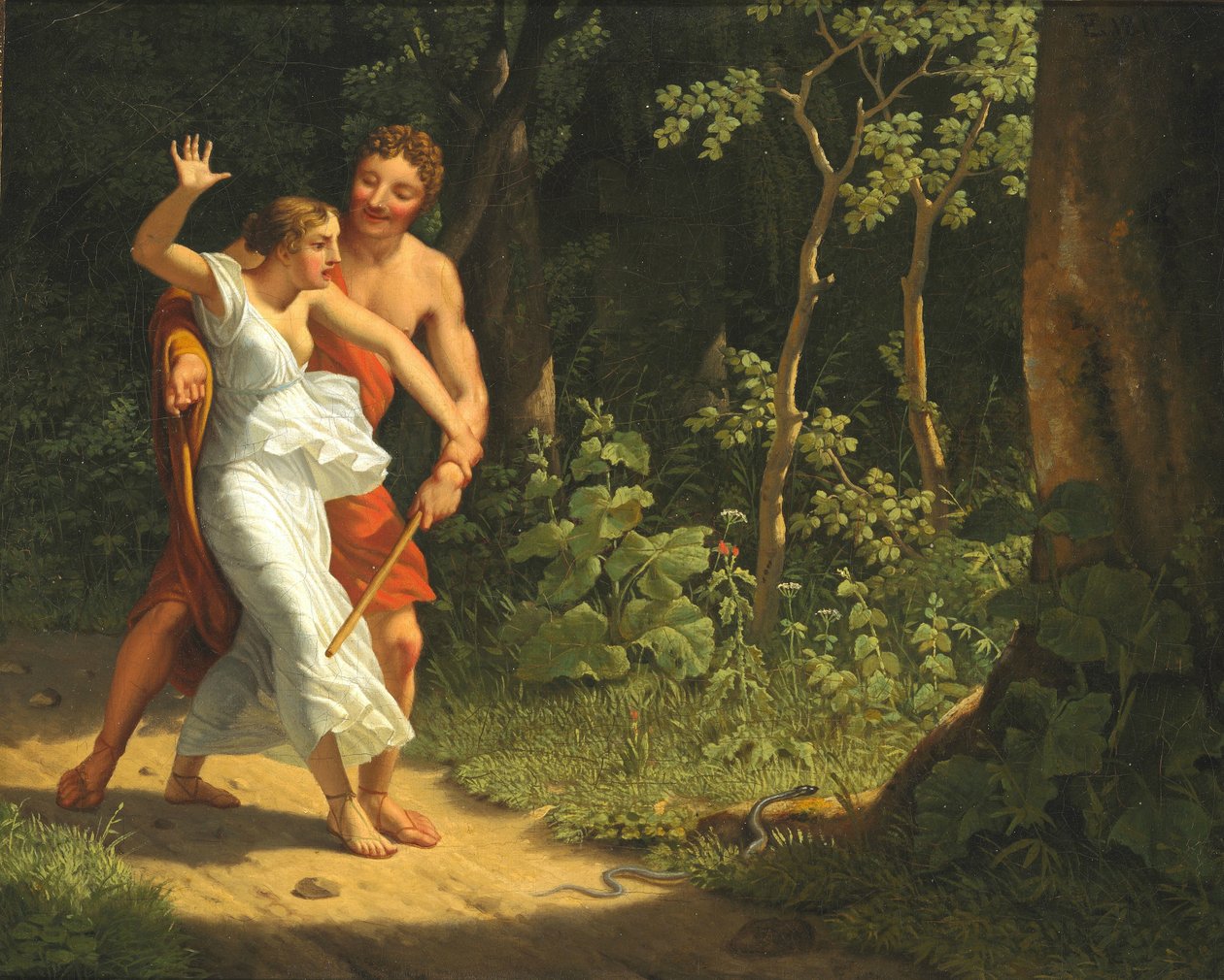 Scena uwodzenia w lesie autorstwa Christoffer Wilhelm Eckersberg