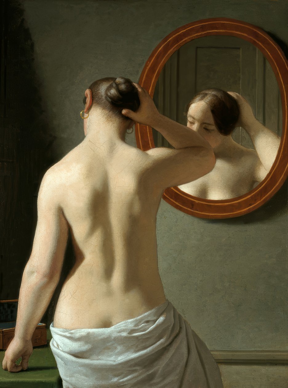 Młoda kobieta przed lustrem autorstwa Christoffer Wilhelm Eckersberg