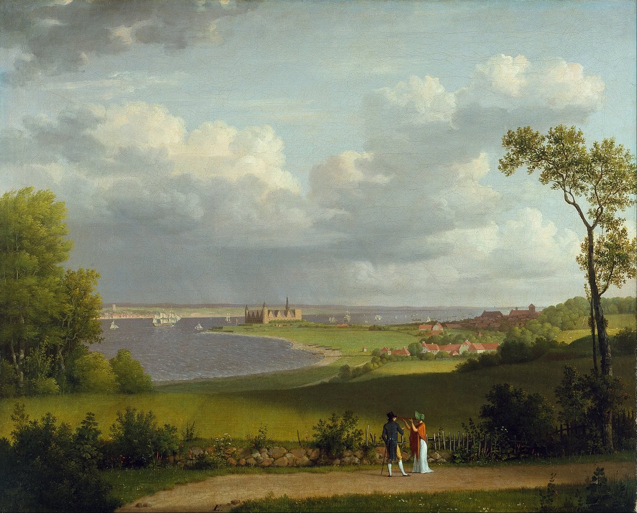 Zobacz na północ od zamku Kronborg autorstwa Christoffer Wilhelm Eckersberg
