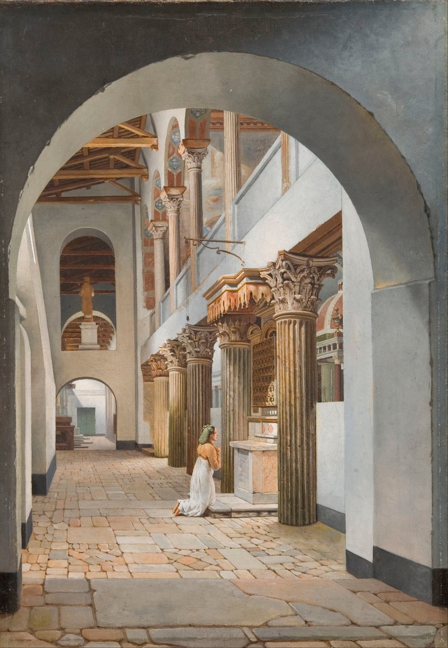 Widok kościoła San Lorenzo fuori le Mura autorstwa Christoffer Wilhelm Eckersberg