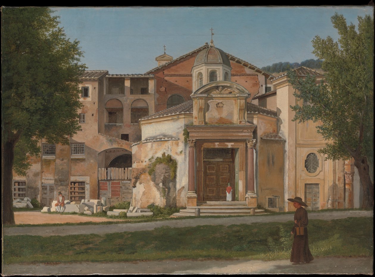 Fragment Via Sacra w Rzymie (kościół świętych Kosmy i Damiana) autorstwa Christoffer Wilhelm Eckersberg