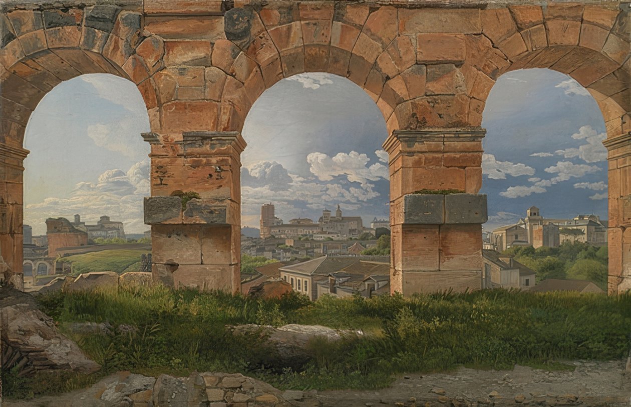 Widok przez trzy łuki z Koloseum. 1815 autorstwa Christoffer Wilhelm Eckersberg