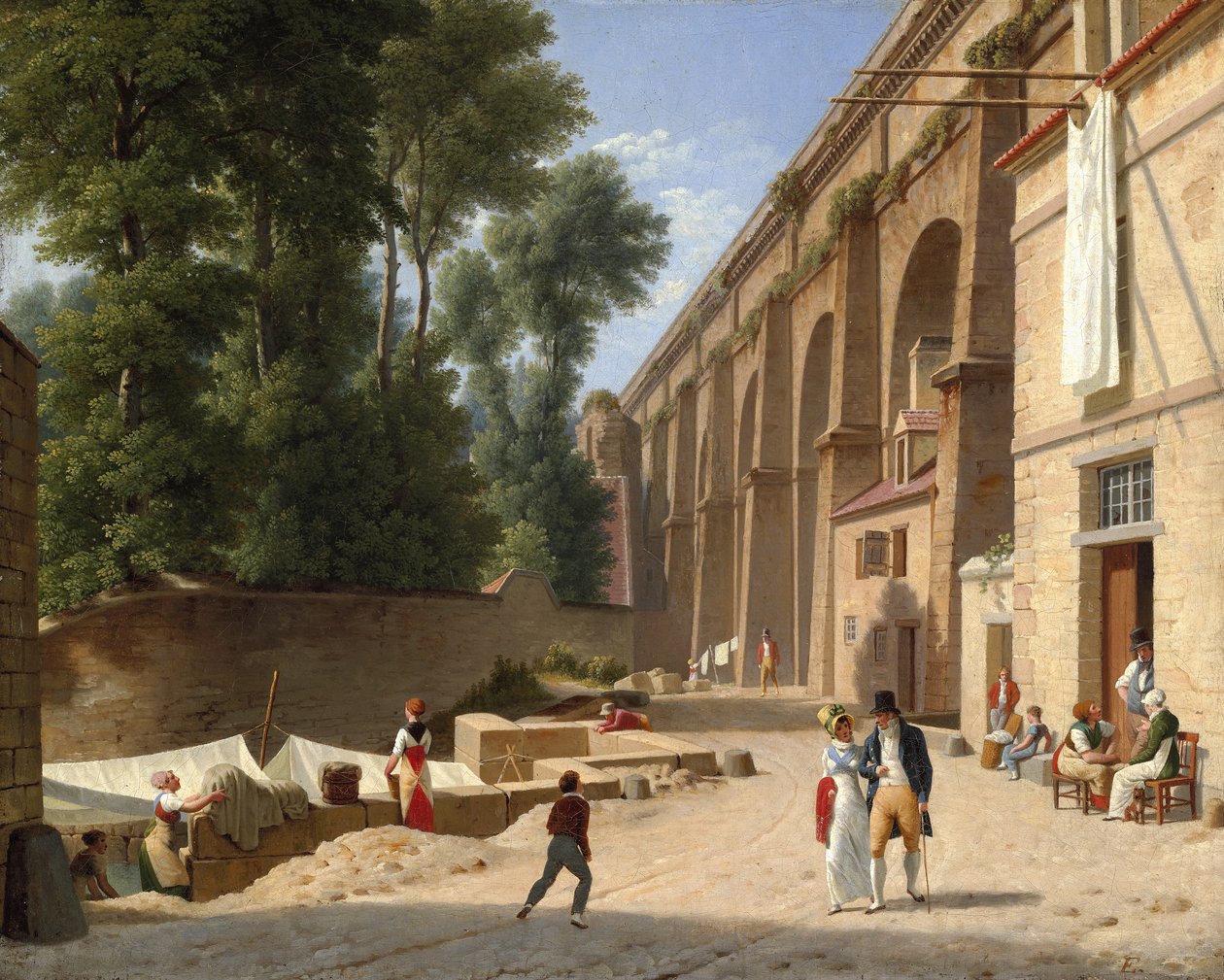 Duński:  Akvædukten i Arcueil Krajobraz pod akweduktem w Arcueil pod Paryżem autorstwa Christoffer Wilhelm Eckersberg
