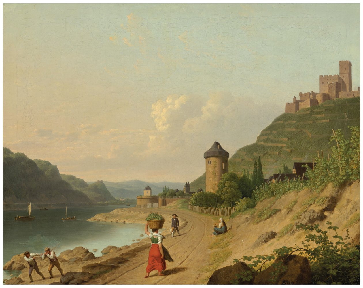 Postacie na torze nad Renem autorstwa Christoffer Wilhelm Eckersberg