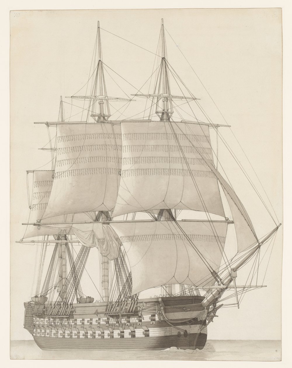 Statek linii rosyjskiej autorstwa Christoffer Wilhelm Eckersberg