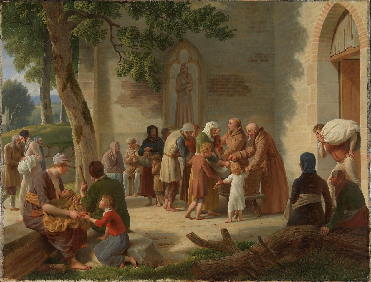 Vicelin rozdający chleb ubogim autorstwa Christoffer Wilhelm Eckersberg
