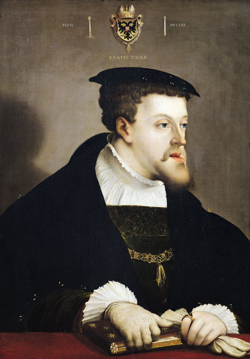 Karol V (1500-58) Cesarz Rzymski autorstwa Christoph Amberger