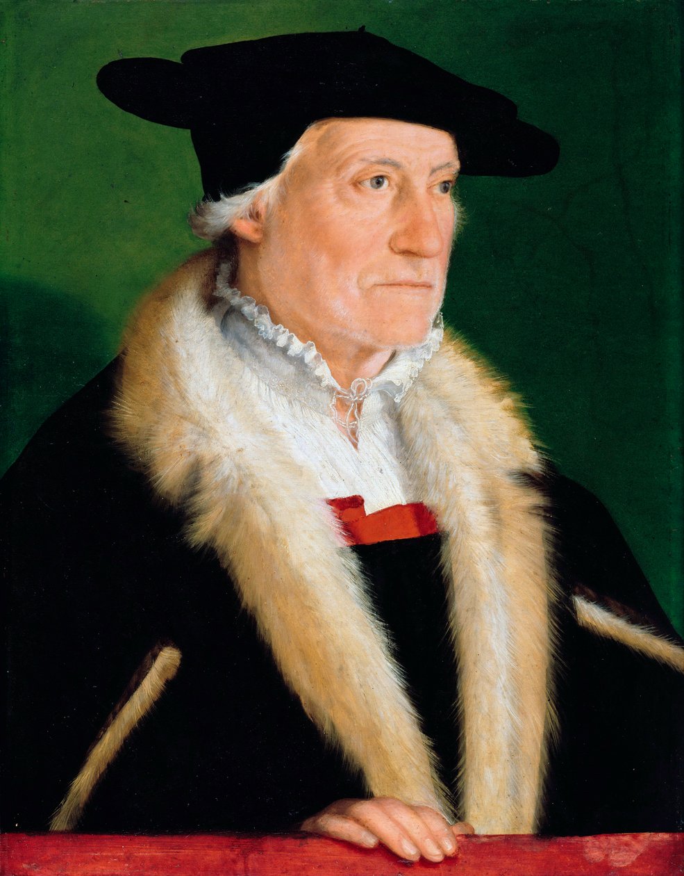 "" Portret niemieckiego humanisty Sebastiana Munstera "" (Portret kosmografa Sebastiana Muenstera (1489-1552)) Obraz Christopha Ambergera (wersety 1500-1562), werset 1550 - Olej na drewnie Wymiary 55,8x43,3 cm Staatliche Museum , Berlin autorstwa Christoph Amberger