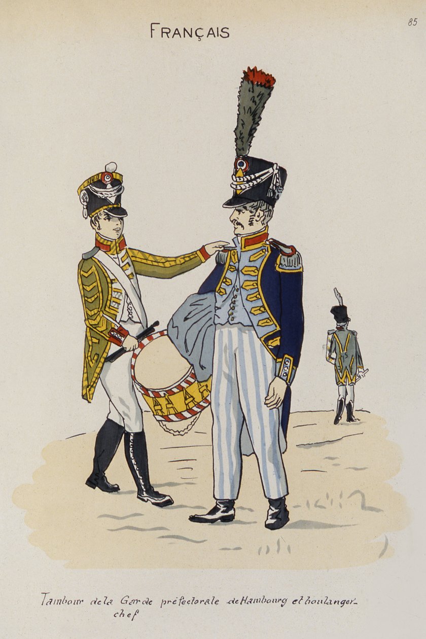 Perkusista i mistrz piekarza gwardii prefektury w Hamburgu, ok. 1806 r. autorstwa Christoph Suhr
