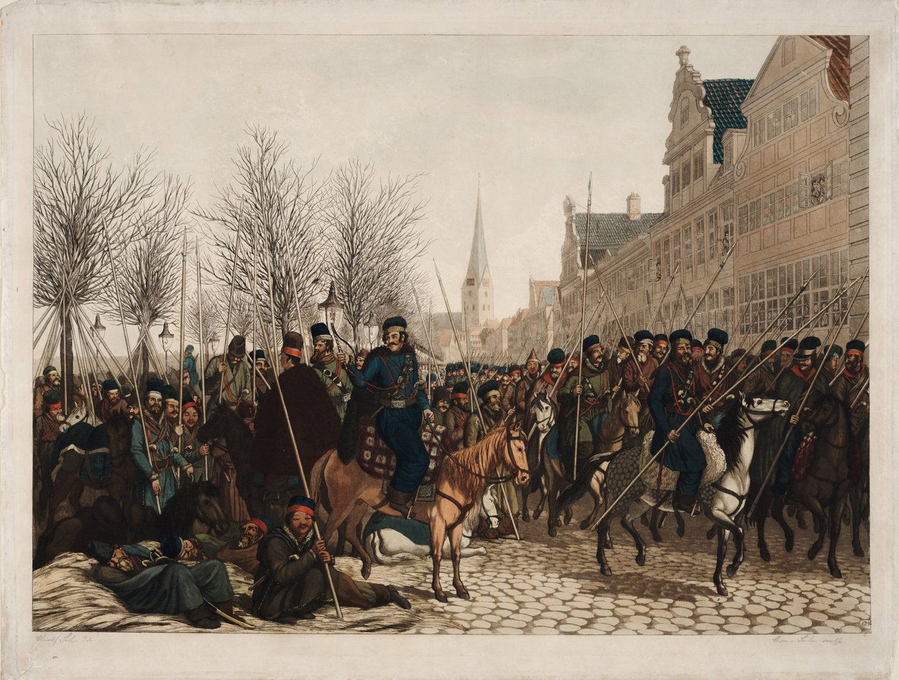 Kozacy w Hamburgu, 18 marca 1813, 1813 autorstwa Christoph Suhr