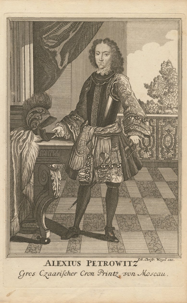Portret carewicza Aleksieja Pietrowicza Rosji 1690-1718, 1710 autorstwa Christoph Wiegel
