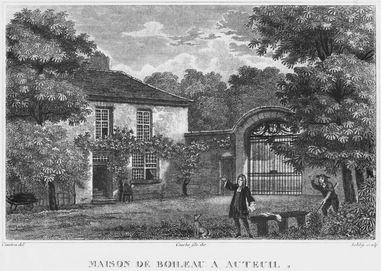 Dom Nicolasa Boileau, znany jako Boileau-Despreaux, w Auteuil, Paryż, ryty przez Ashby