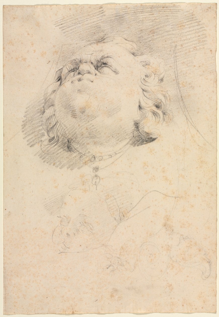 Szkic głów po fontannie Neptuna Giambologna, ok. 1930 r. 1654. autorstwa Christophe Veyrier