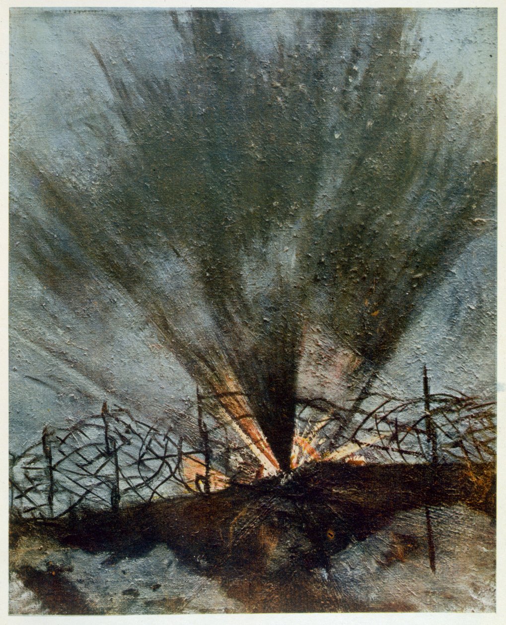 Pękająca muszla, od brytyjskich artystów na froncie, kontynuacja frontu zachodniego, 1918 autorstwa Christopher Richard Wynne Nevinson