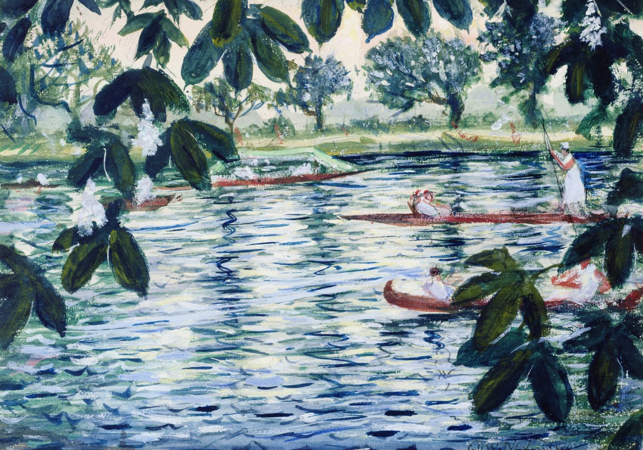 Na Tamizie, 1933 r. autorstwa Christopher Richard Wynne Nevinson