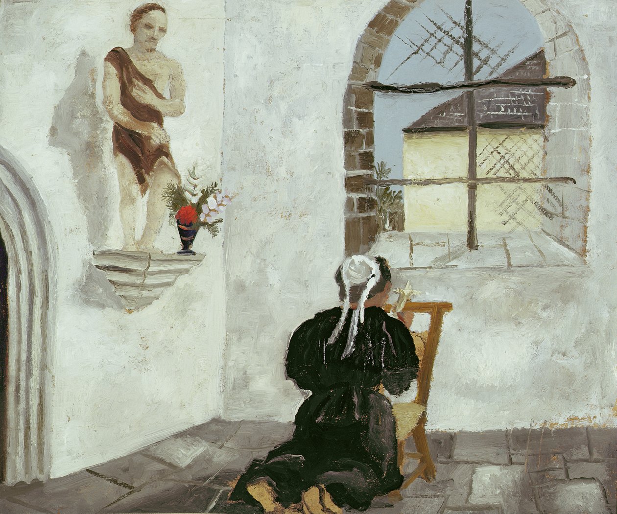Bretonka na modlitwie (olej na karcie) autorstwa Christopher Wood