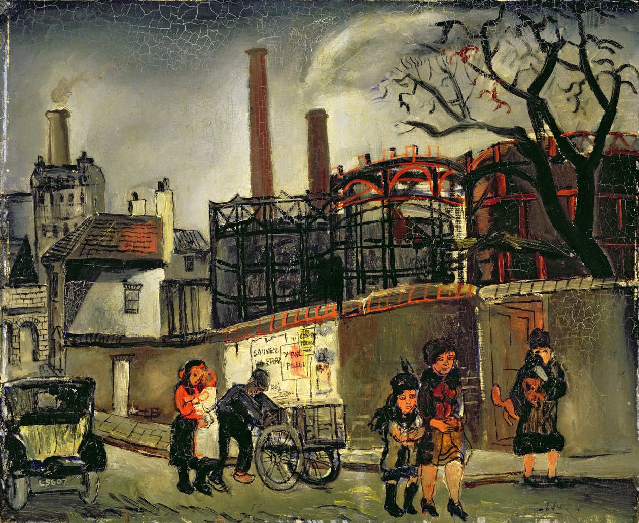 Scena uliczna w Paryżu, 1926 (tablica) autorstwa Christopher Wood