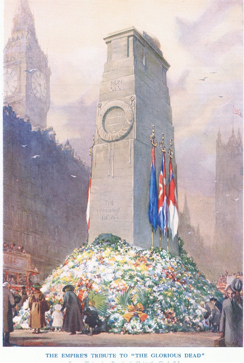Hołd imperiów dla Glorious Dead, z Cassells History of the British People opublikowanej przez Waverley Book Company Limited, c.1940 autorstwa Christopher Clark