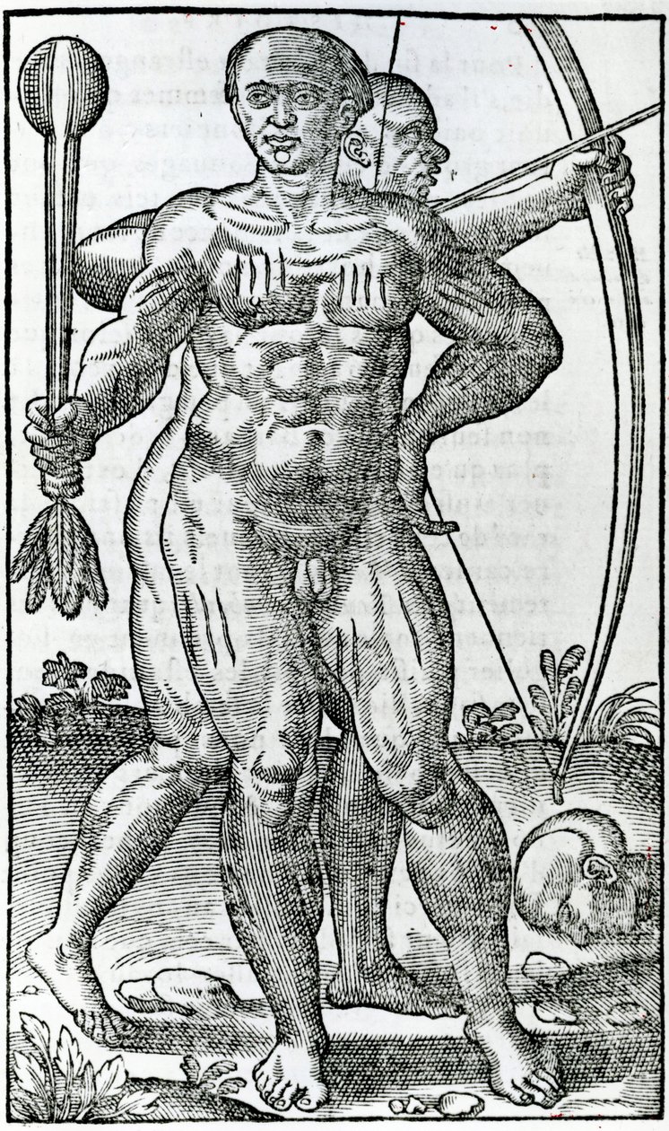Dwóch tubylców z „la Hystoria general de las Indias” 1547 autorstwa Christopher Columbus