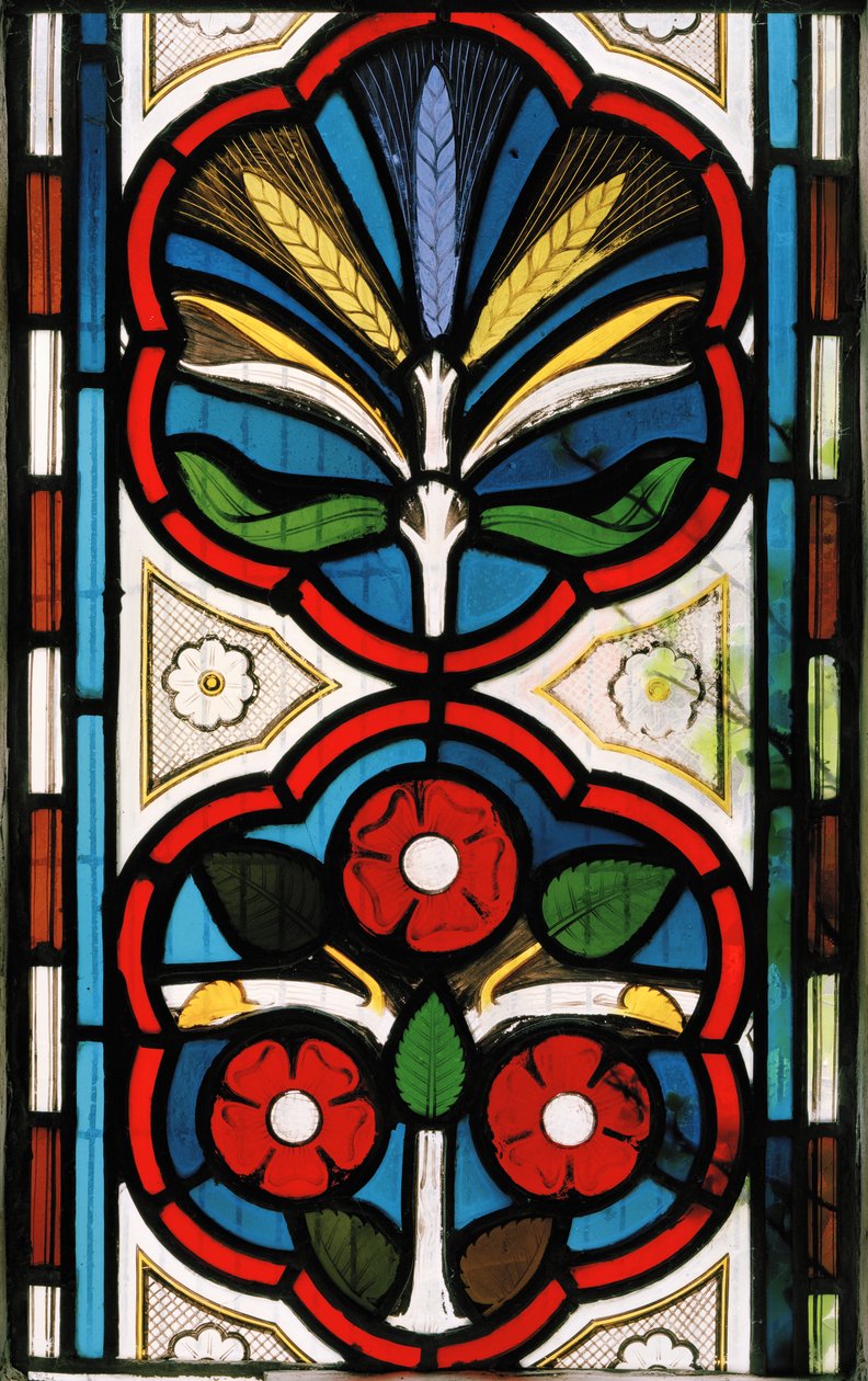 Róże i pszenica, 1865 (witraże) autorstwa Christopher Dresser