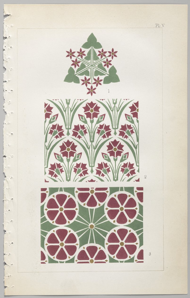 Sztuka projektowania dekoracyjnego : z dodatkiem, podającym godziny otwarcia kwiatów, wyd. Day & Son, Londyn, 1862 autorstwa Christopher Dresser