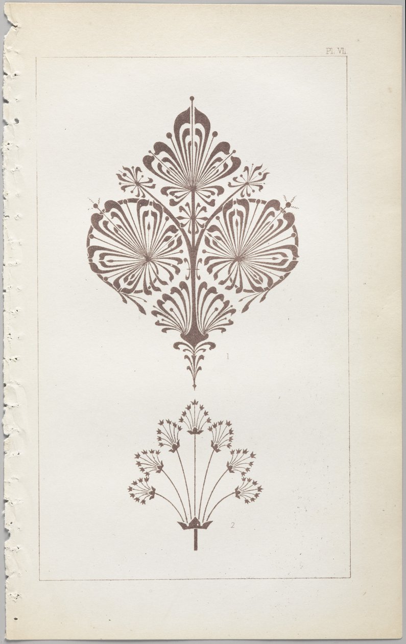 Sztuka projektowania dekoracyjnego : z dodatkiem, podającym godziny otwarcia kwiatów, wyd. Day & Son, Londyn, 1862 autorstwa Christopher Dresser