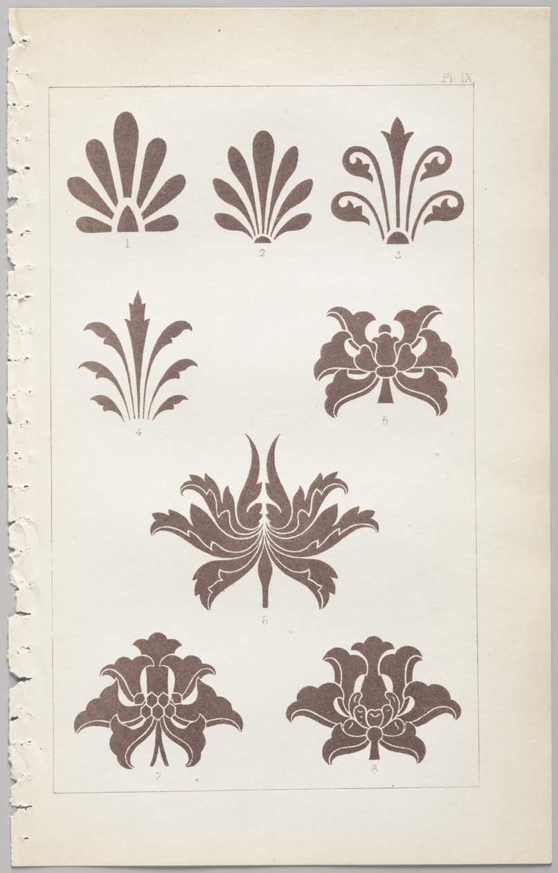 Sztuka projektowania dekoracyjnego : z dodatkiem, podającym godziny otwarcia kwiatów, wyd. Day & Son, Londyn, 1862 autorstwa Christopher Dresser