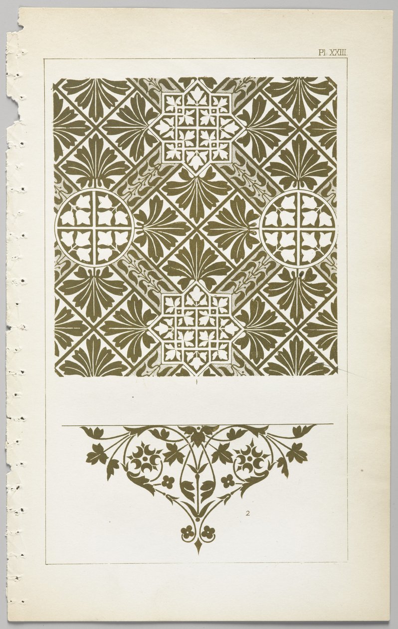 Sztuka projektowania dekoracyjnego : z dodatkiem, podającym godziny otwarcia kwiatów, wyd. Day & Son, Londyn, 1862 autorstwa Christopher Dresser