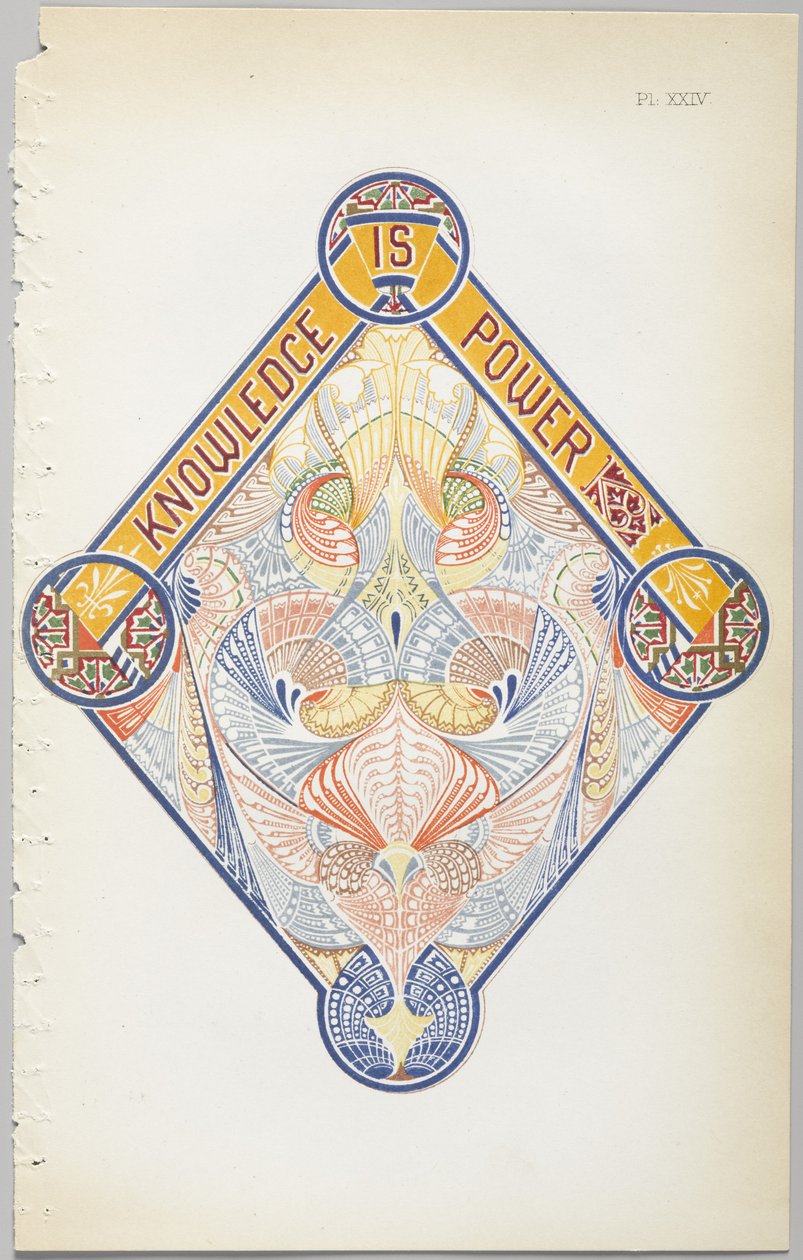 Sztuka projektowania dekoracyjnego : z dodatkiem, podającym godziny otwarcia kwiatów, wyd. Day & Son, Londyn, 1862 autorstwa Christopher Dresser