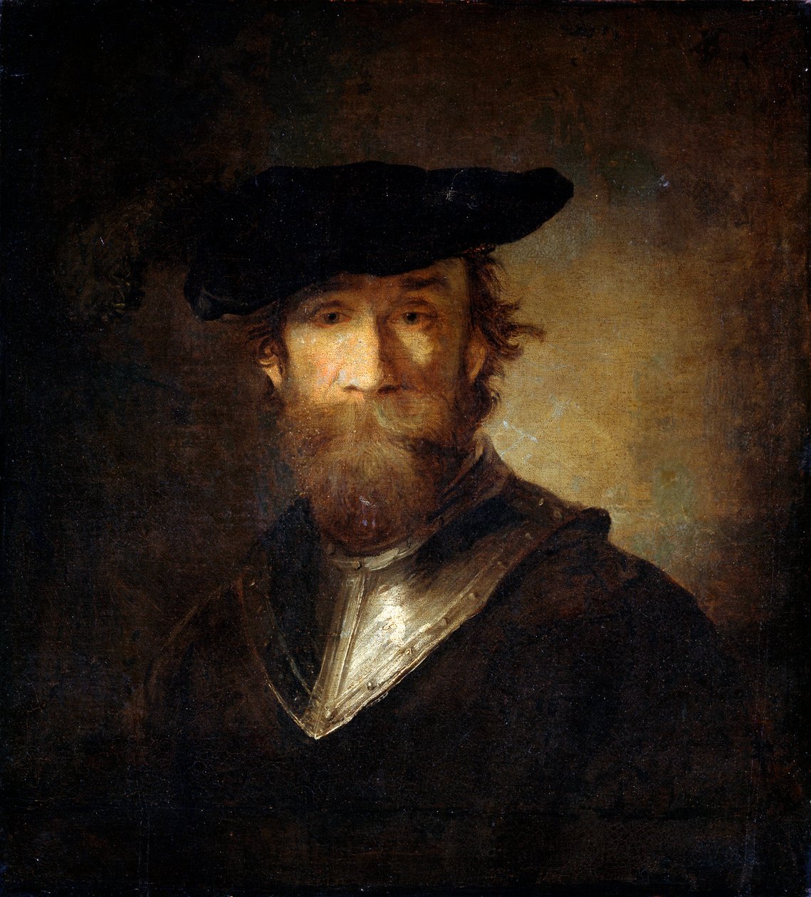 Stary żołnierz w czarnym berecie”, XVII wiek. autorstwa Christopher Paudiss