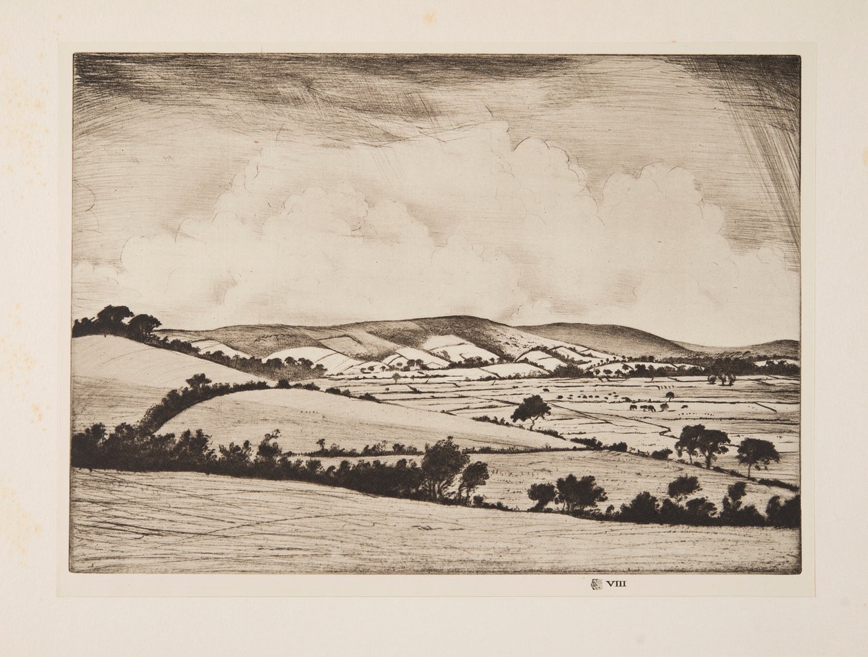 Dolina w South Downs, wyd. 1925. autorstwa Christopher Richard Wynne Nevinson