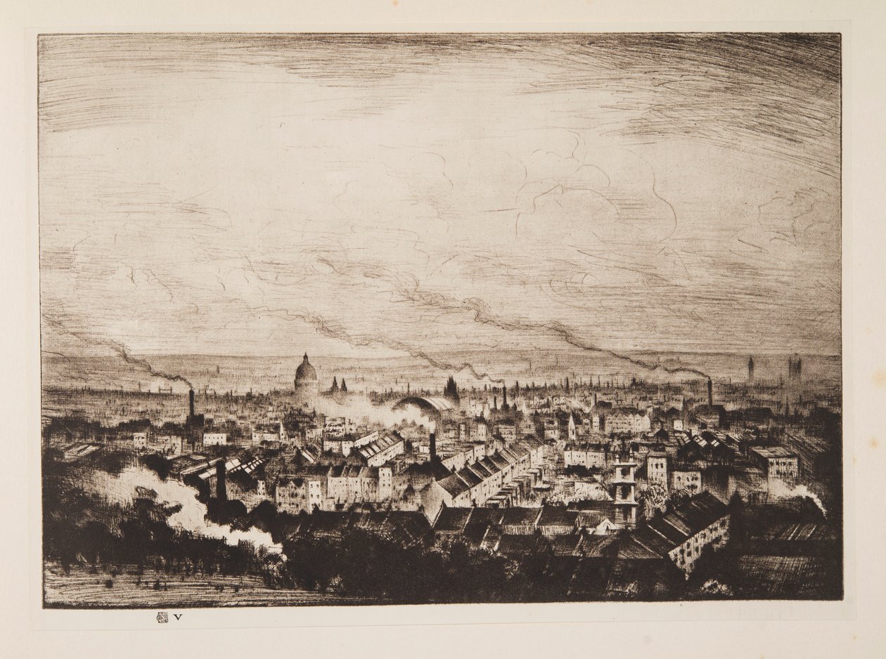 Londyn z Parliament Hill, wyd. 1923. autorstwa Christopher Richard Wynne Nevinson