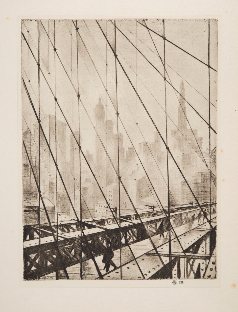 Patrząc przez Most Brookliński, wyd. 1921. autorstwa Christopher Richard Wynne Nevinson