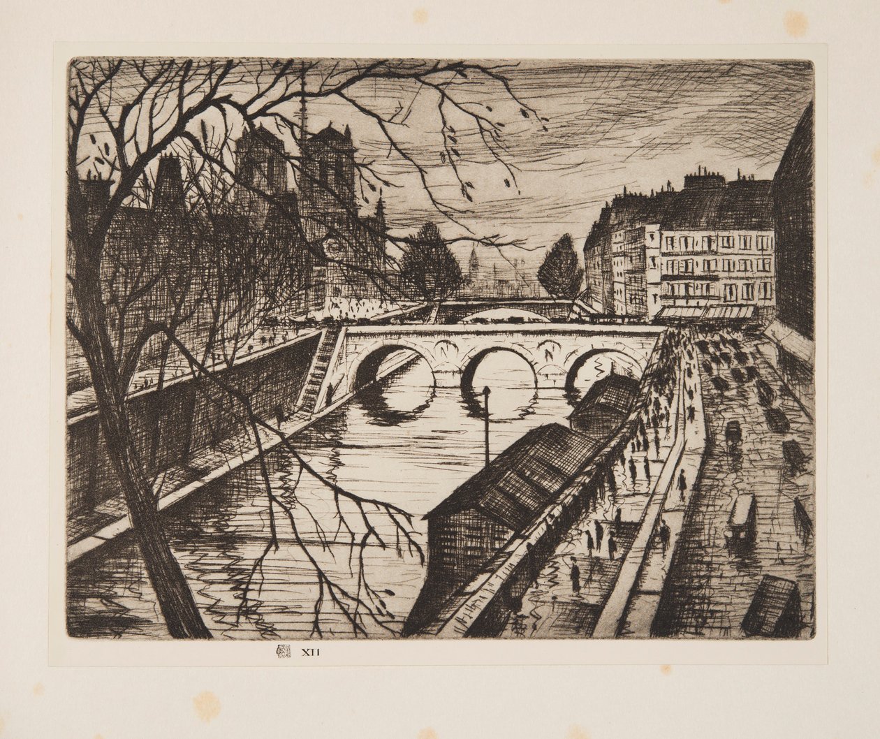 Notre Dame, The Quays of Paris, wyd. 1931. autorstwa Christopher Richard Wynne Nevinson