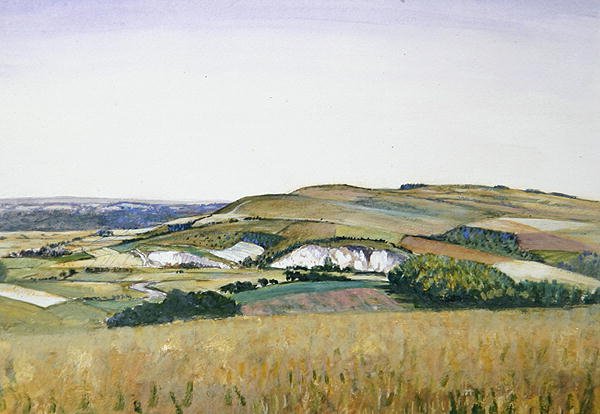 Amberley (akwarela i gwasz na papierze) autorstwa Christopher Richard Wynne Nevinson