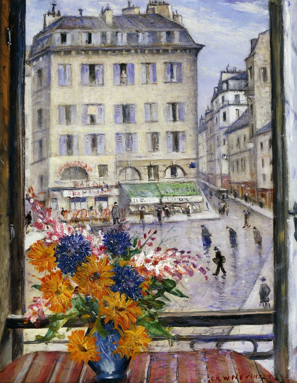 Bukiet Jesienny; Widok z okna paryskiego, autorstwa Christopher Richard Wynne Nevinson