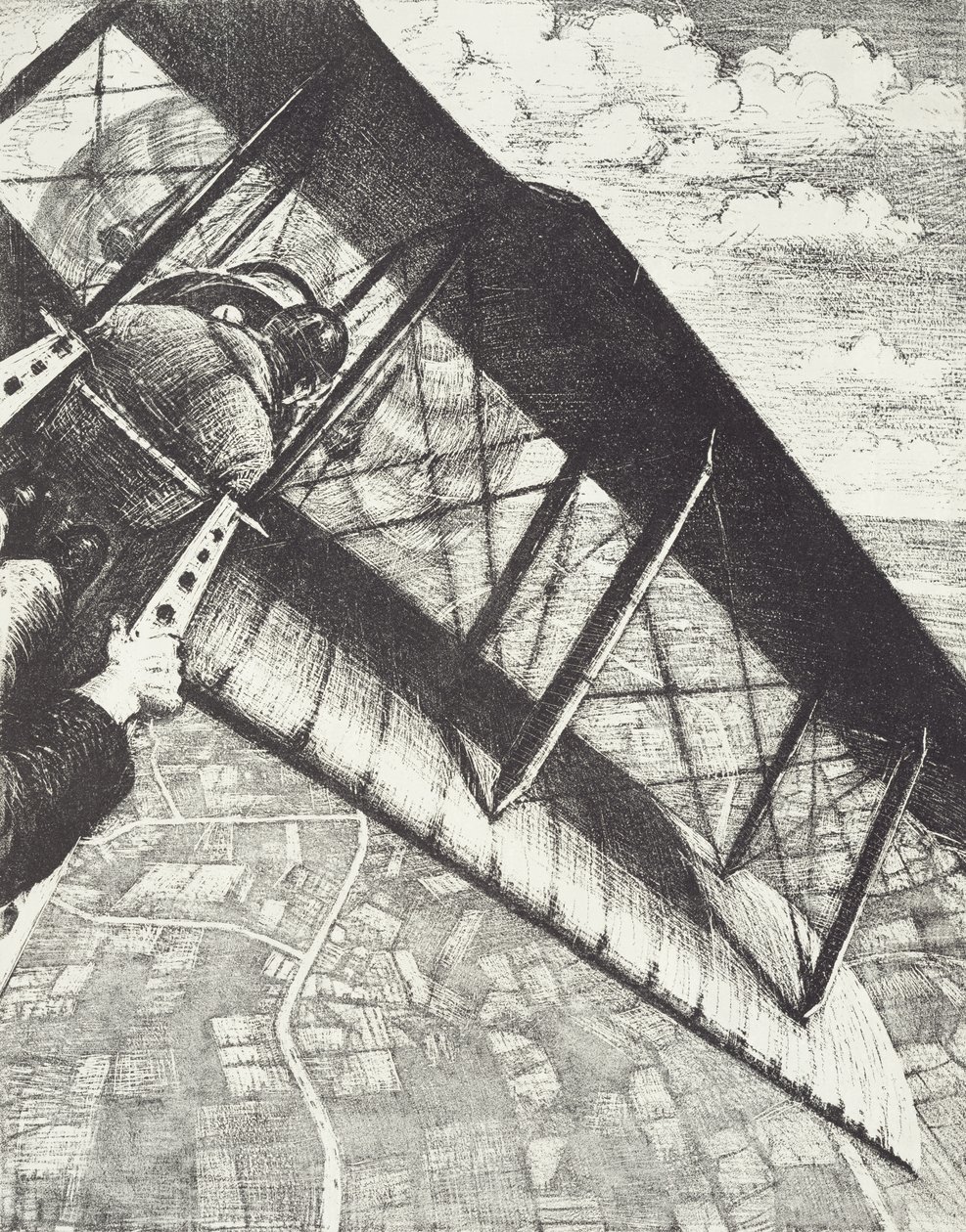 Bankowość na 4000 stóp, ok. 1918 (lito) autorstwa Christopher Richard Wynne Nevinson