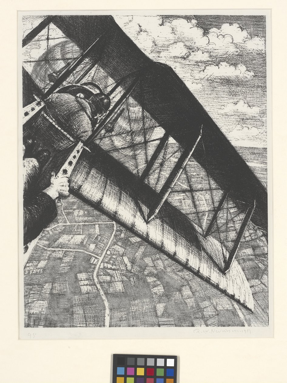 Budowanie samolotów: Bankowość na wysokości 4000 stóp (litografia) autorstwa Christopher Richard Wynne Nevinson