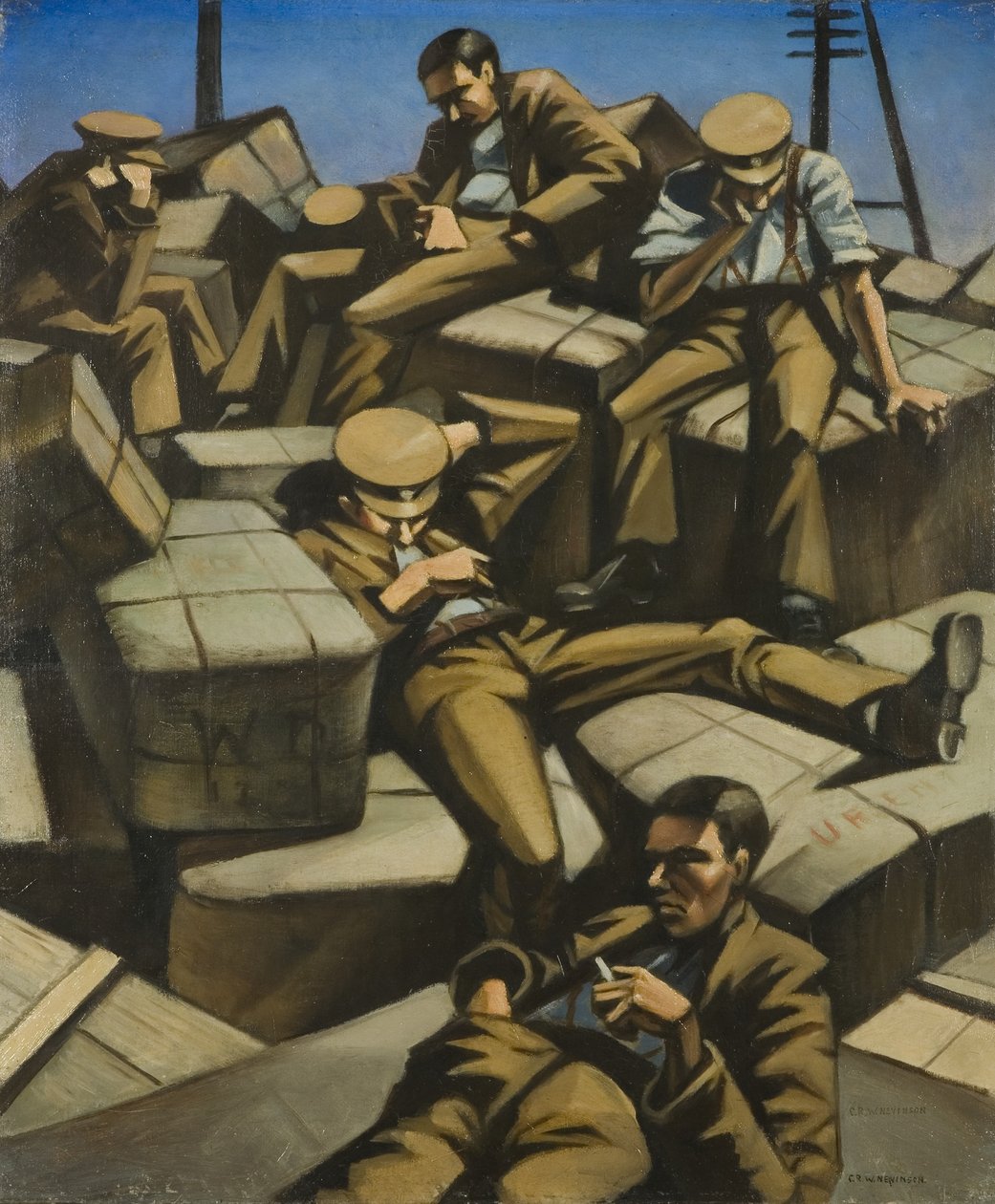 Pies zmęczony, ok. 1916 (olej na płótnie) autorstwa Christopher Richard Wynne Nevinson