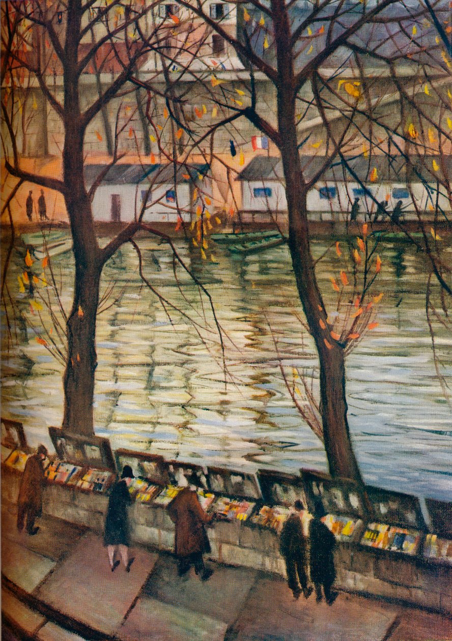 Les bibliofile. Jesienny dzień w Paryżu, ok. 1930 autorstwa Christopher Richard Wynne Nevinson