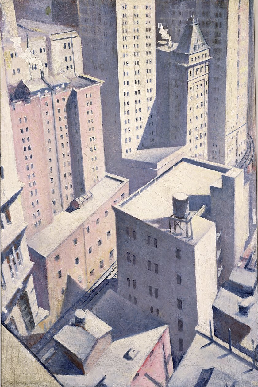 Spojrzenie z góry na centrum miasta, 1920 (akwaforta i suchoryt) autorstwa Christopher Richard Wynne Nevinson