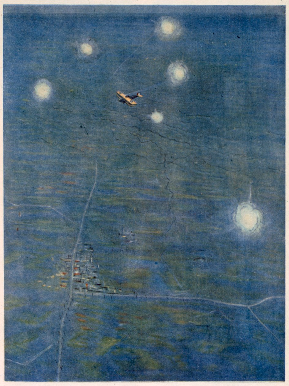 Over the Lines, z brytyjskich artystów na froncie, kontynuacja frontu zachodniego, 1918 autorstwa Christopher Richard Wynne Nevinson